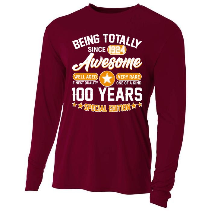 Being Totally Awesome Special Edition Since 1924 100 Years Birthday Cooling Performance Long Sleeve Crew