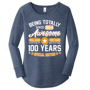 Being Totally Awesome Special Edition Since 1924 100 Years Birthday Women's Perfect Tri Tunic Long Sleeve Shirt