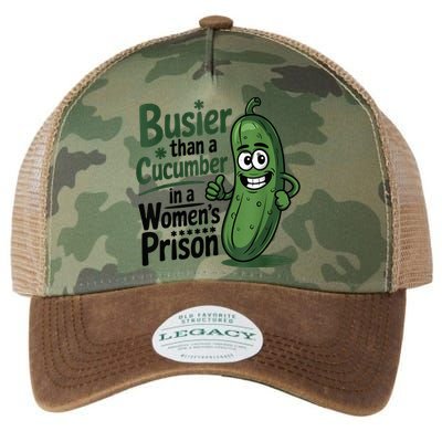 Busier Than A Cucumber In A Woman's Prison Legacy Tie Dye Trucker Hat