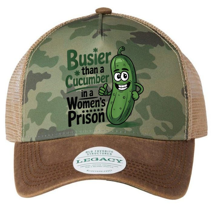 Busier Than A Cucumber In A Woman's Prison Legacy Tie Dye Trucker Hat