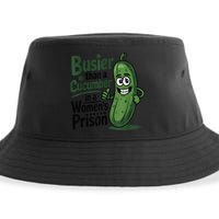 Busier Than A Cucumber In A Woman's Prison Sustainable Bucket Hat