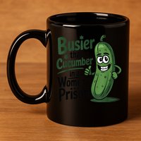 Busier Than A Cucumber In A Woman's Prison 11oz C Handle Ceramic Mug
