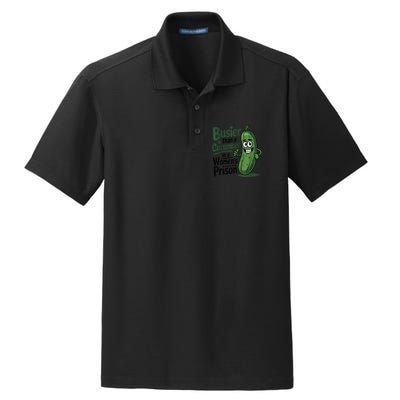 Busier Than A Cucumber In A Woman's Prison Dry Zone Grid Polo