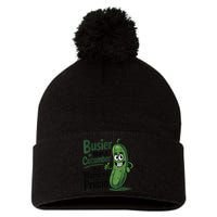 Busier Than A Cucumber In A Woman's Prison Pom Pom 12in Knit Beanie