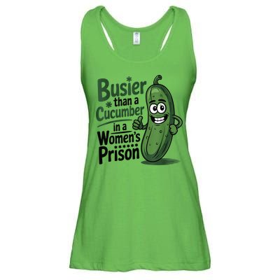 Busier Than A Cucumber In A Woman's Prison Ladies Essential Flowy Tank