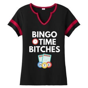 Bingo Time Bitches Funny Bingo Player Game Lover Gift Humor Ladies Halftime Notch Neck Tee