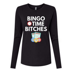 Bingo Time Bitches Funny Bingo Player Game Lover Gift Humor Womens Cotton Relaxed Long Sleeve T-Shirt