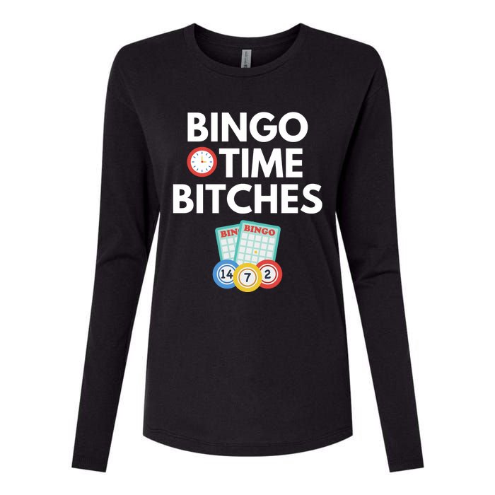 Bingo Time Bitches Funny Bingo Player Game Lover Gift Humor Womens Cotton Relaxed Long Sleeve T-Shirt