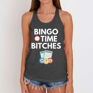 Bingo Time Bitches Funny Bingo Player Game Lover Gift Humor Women's Knotted Racerback Tank