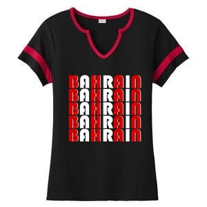 Bahrain Typography Ladies Halftime Notch Neck Tee