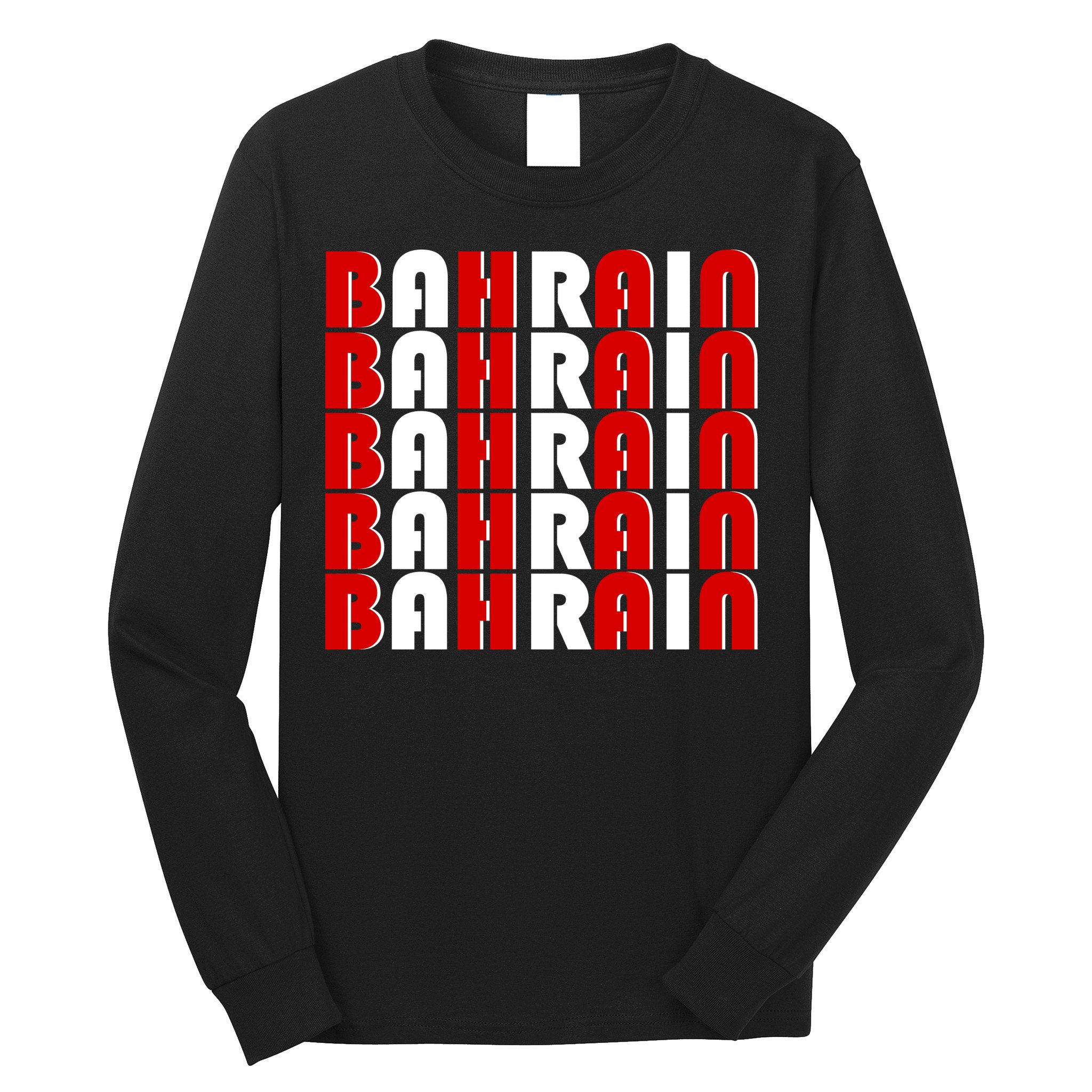 Bahrain Typography Long Sleeve Shirt