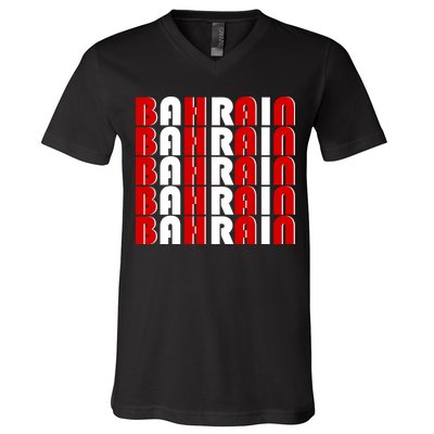 Bahrain Typography V-Neck T-Shirt