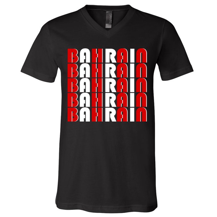 Bahrain Typography V-Neck T-Shirt