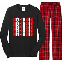 Bahrain Typography Long Sleeve Pajama Set