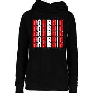 Bahrain Typography Womens Funnel Neck Pullover Hood