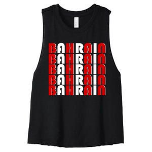 Bahrain Typography Women's Racerback Cropped Tank