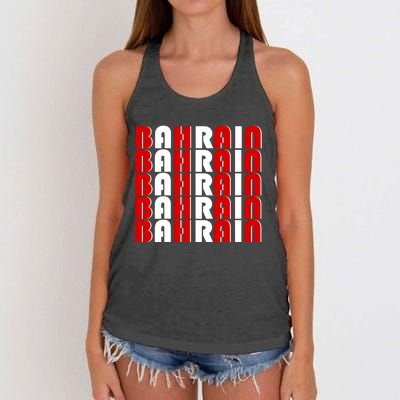 Bahrain Typography Women's Knotted Racerback Tank