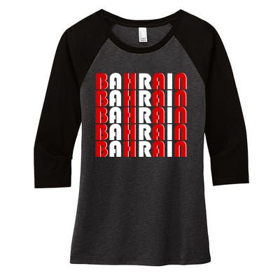 Bahrain Typography Women's Tri-Blend 3/4-Sleeve Raglan Shirt