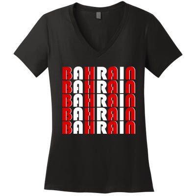 Bahrain Typography Women's V-Neck T-Shirt