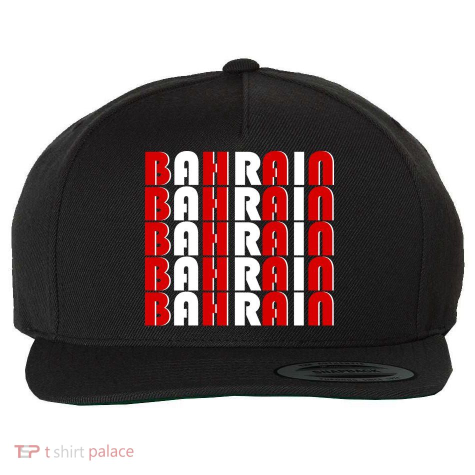 Bahrain Typography Wool Snapback Cap