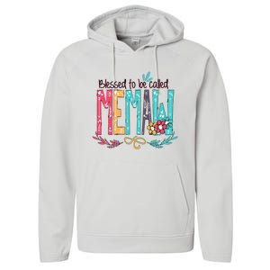 Blessed To Be Called Memaw Colorful Mothers Day Gifts Performance Fleece Hoodie