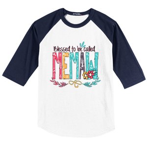 Blessed To Be Called Memaw Colorful Mothers Day Gifts Baseball Sleeve Shirt