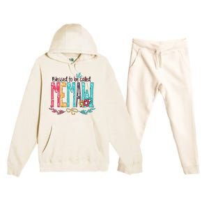 Blessed To Be Called Memaw Colorful Mothers Day Gifts Premium Hooded Sweatsuit Set