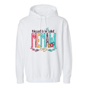 Blessed To Be Called Memaw Colorful Mothers Day Gifts Garment-Dyed Fleece Hoodie