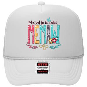 Blessed To Be Called Memaw Colorful Mothers Day Gifts High Crown Mesh Back Trucker Hat