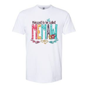 Blessed To Be Called Memaw Colorful Mothers Day Gifts Softstyle CVC T-Shirt