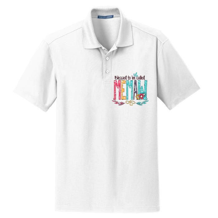 Blessed To Be Called Memaw Colorful Mothers Day Gifts Dry Zone Grid Polo