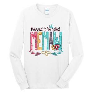 Blessed To Be Called Memaw Colorful Mothers Day Gifts Tall Long Sleeve T-Shirt