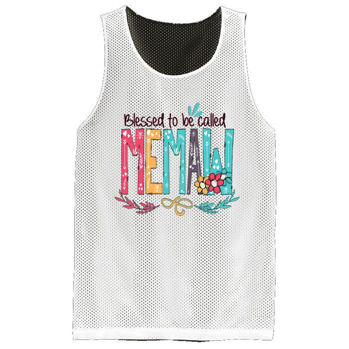 Blessed To Be Called Memaw Colorful Mothers Day Gifts Mesh Reversible Basketball Jersey Tank