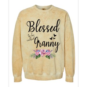 Blessed To Be Called Granny Floral Granny Mothers Day Gift Colorblast Crewneck Sweatshirt