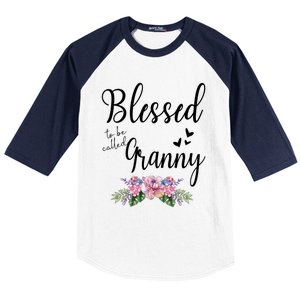 Blessed To Be Called Granny Floral Granny Mothers Day Gift Baseball Sleeve Shirt