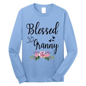 Blessed To Be Called Granny Floral Granny Mothers Day Gift Long Sleeve Shirt