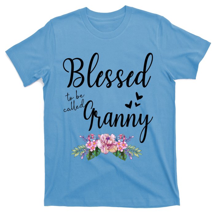 Blessed To Be Called Granny Floral Granny Mothers Day Gift T-Shirt