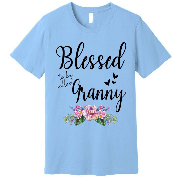 Blessed To Be Called Granny Floral Granny Mothers Day Gift Premium T-Shirt