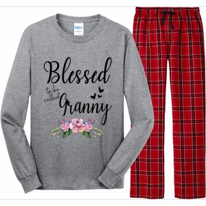 Blessed To Be Called Granny Floral Granny Mothers Day Gift Long Sleeve Pajama Set