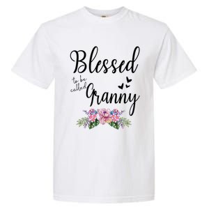 Blessed To Be Called Granny Floral Granny Mothers Day Gift Garment-Dyed Heavyweight T-Shirt