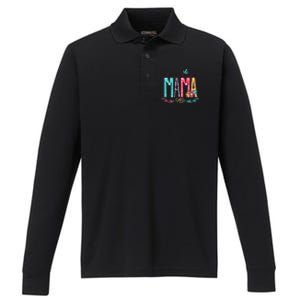 Blessed To Be Called Mama Colorful Grandma Performance Long Sleeve Polo