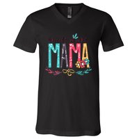 Blessed To Be Called Mama Colorful Grandma V-Neck T-Shirt