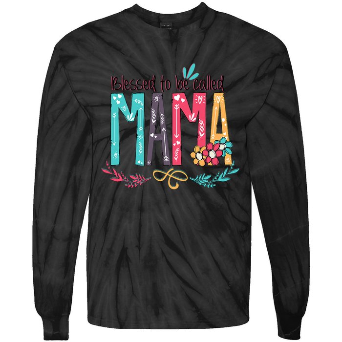 Blessed To Be Called Mama Colorful Grandma Tie-Dye Long Sleeve Shirt