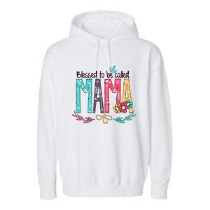 Blessed To Be Called Mama Colorful Grandma Garment-Dyed Fleece Hoodie