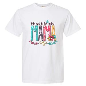 Blessed To Be Called Mama Colorful Grandma Garment-Dyed Heavyweight T-Shirt