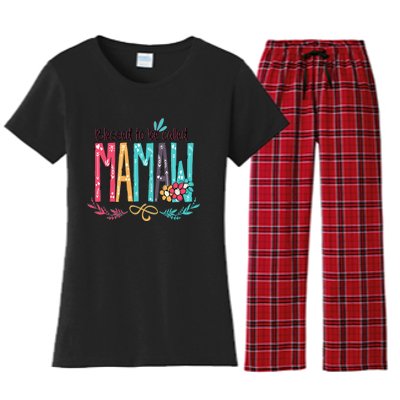 Blessed To Be Called Mamaw Colorful Grandma.Png Women's Flannel Pajama Set