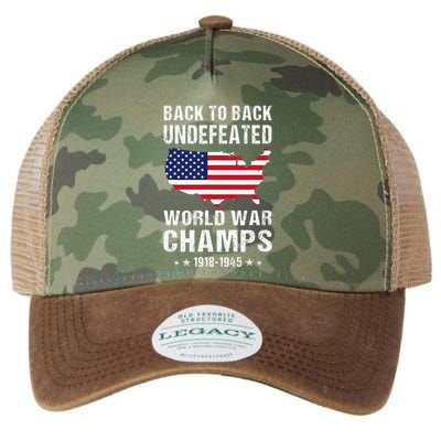 Back To Back Undefeated World War Champs American Legacy Tie Dye Trucker Hat