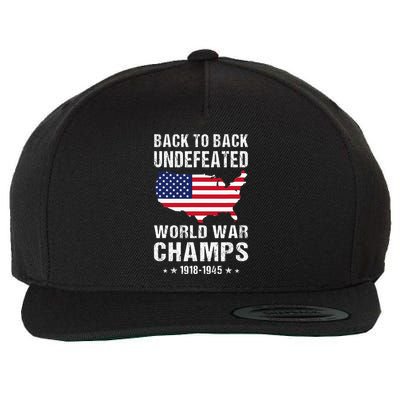 Back To Back Undefeated World War Champs American Wool Snapback Cap