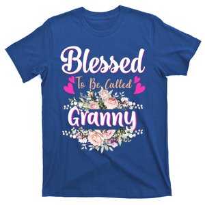 Blessed To Be Called Granny Floral Granny Mothers Day Funny Gift T-Shirt