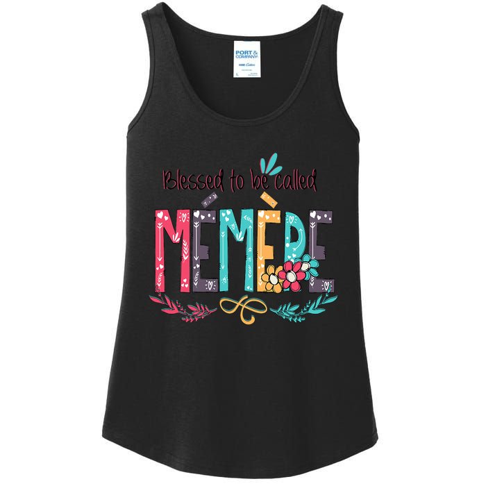 Blessed To Be Called Memere Colorful Grandma Ladies Essential Tank